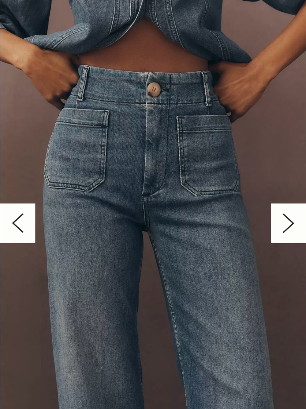 Anthropologie Colette Crop High-Rise Wide-Leg Jeans by Maeve